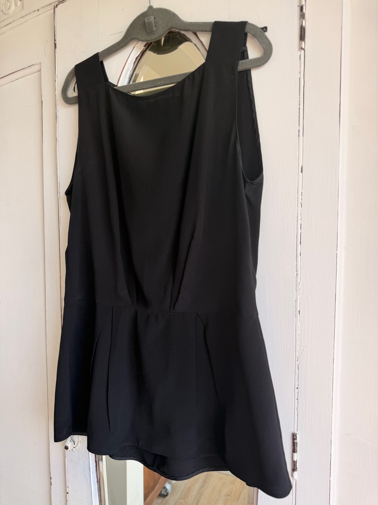 Prada Black Sleeveless Peplum Tunic Top